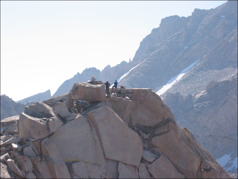 2005-08-13 Kearsarge Pinnacles (05) Close up of Matthew, Steve and Miguel on No4